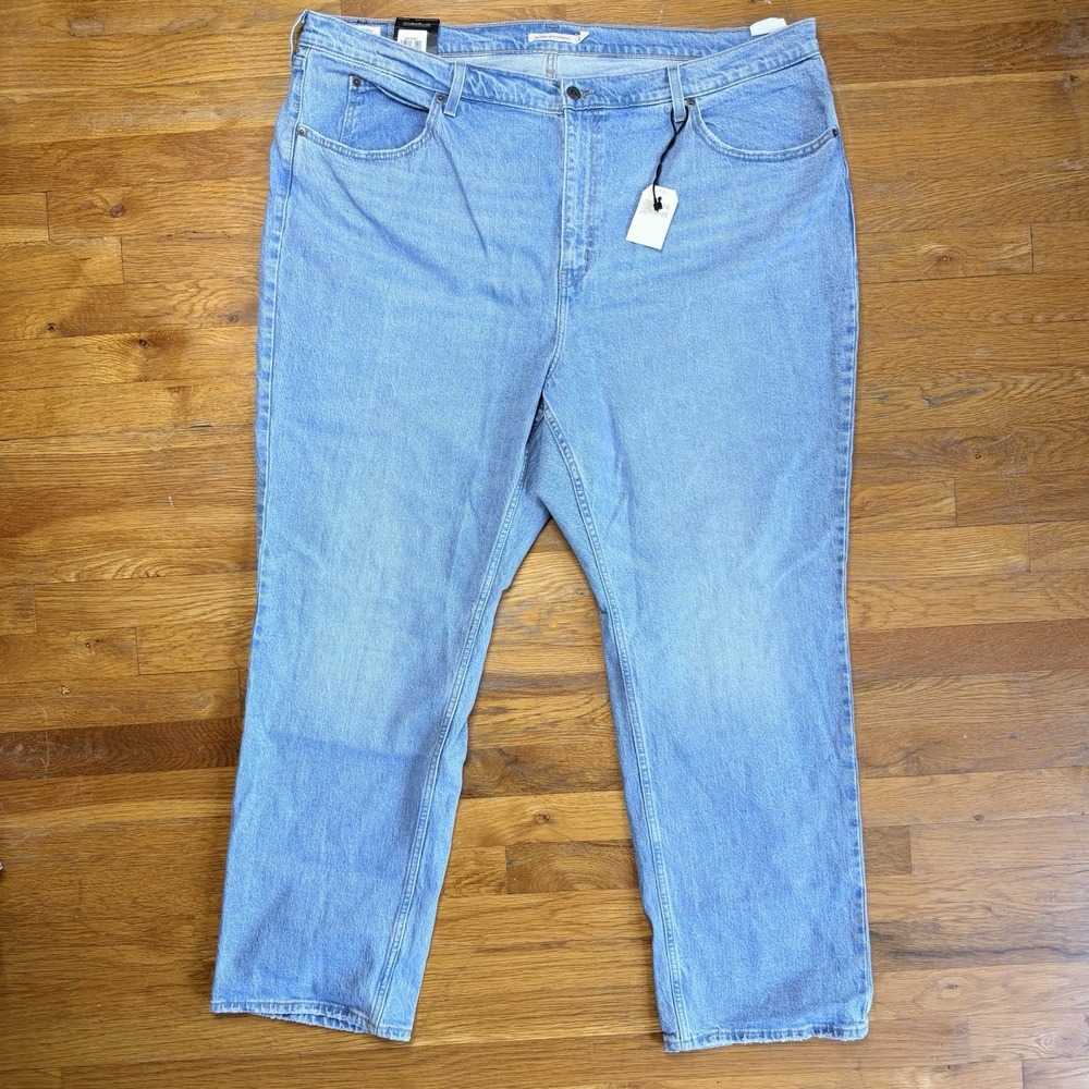 Levi's Women Denim Jeans Sz 24W M Plus Size 70s High‎ Slim Straight Blue NWT